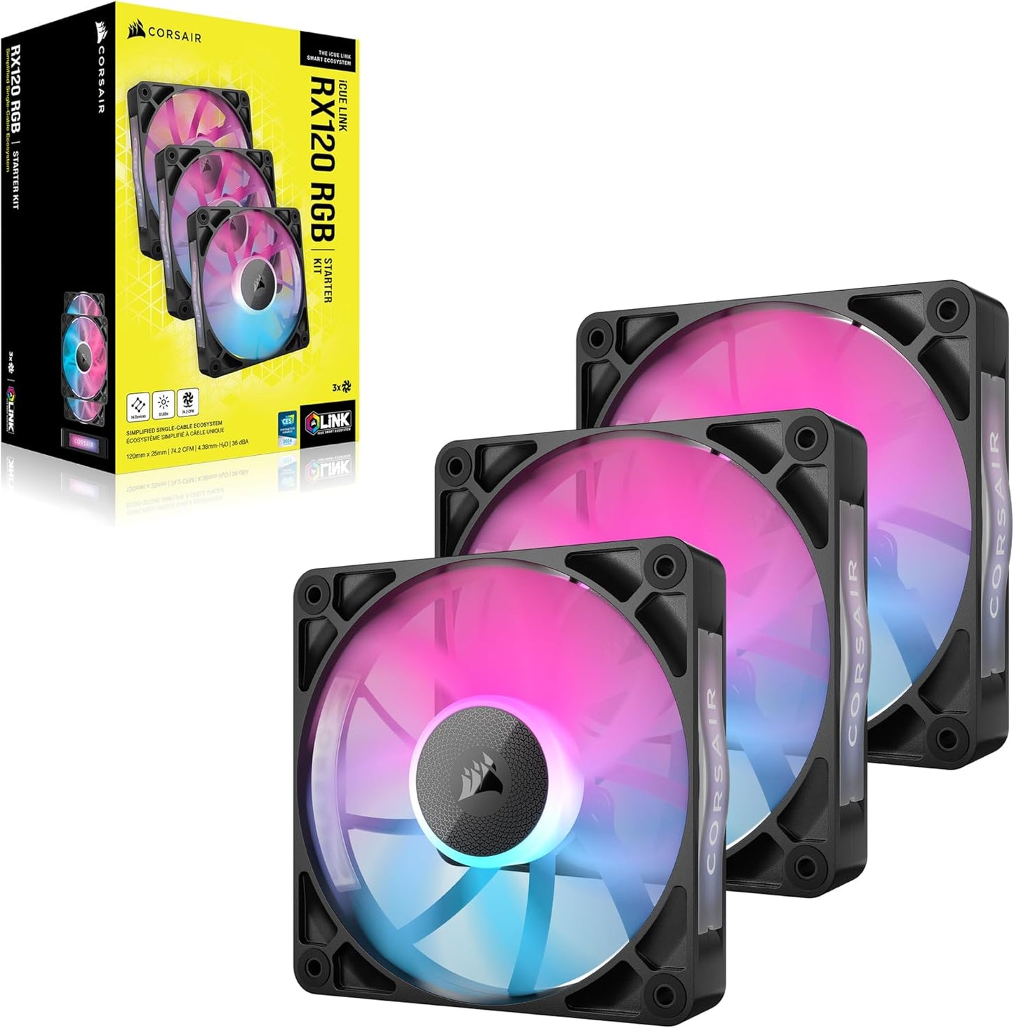 Corsair CO-9051018 iCUE Link RX120 RGB Fan Triple Pack