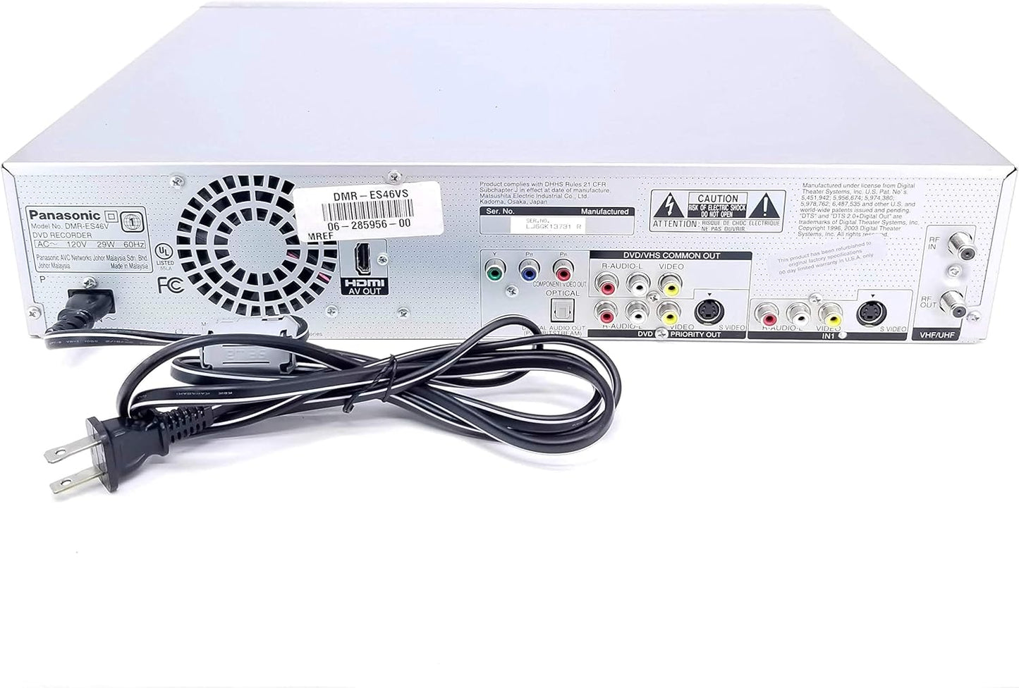 Panasonic DMR-ES46VS VHS/DVD Recorder - Silver Combo Player