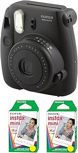 Fujifilm FU64-MIN8BKK40 INSTAX MINI 8 Camera Film Kit Black 40 Exposures