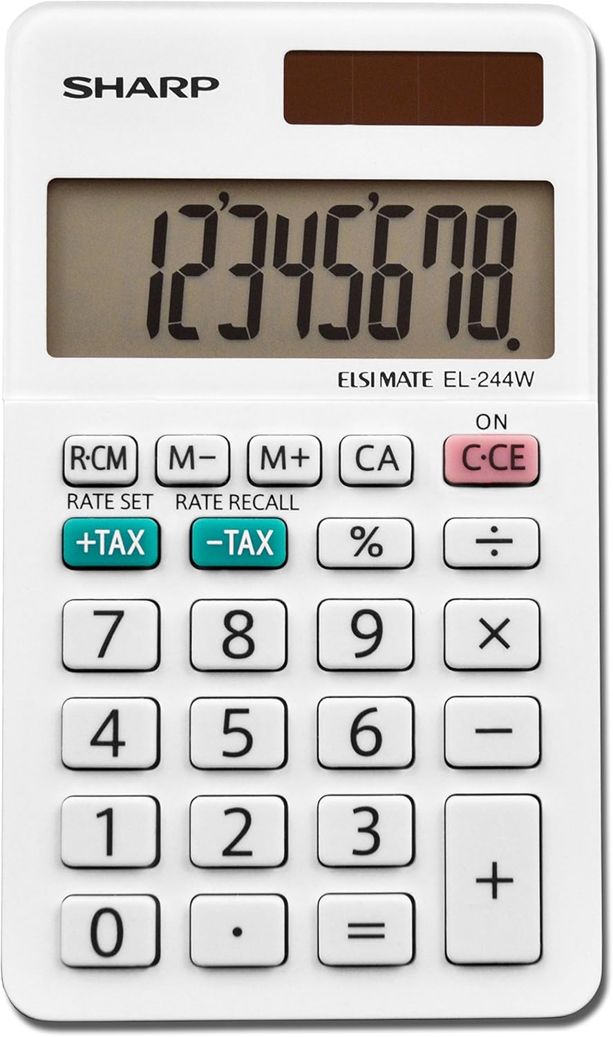 Sharp EL-244WB White Business Calculator (Renewed)