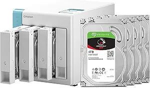QNAP 4 Bay NAS 4TB Seagate IronWolf Drives — main product image