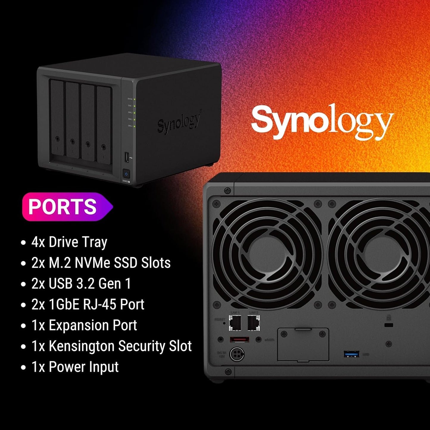 Synology NAS DS923+ 4-Bay Enclosure 32GB RAM (NO HDD)
