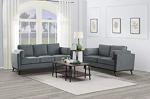 Lexicon 194840121336 Averi Gray Fabric Living Room Set