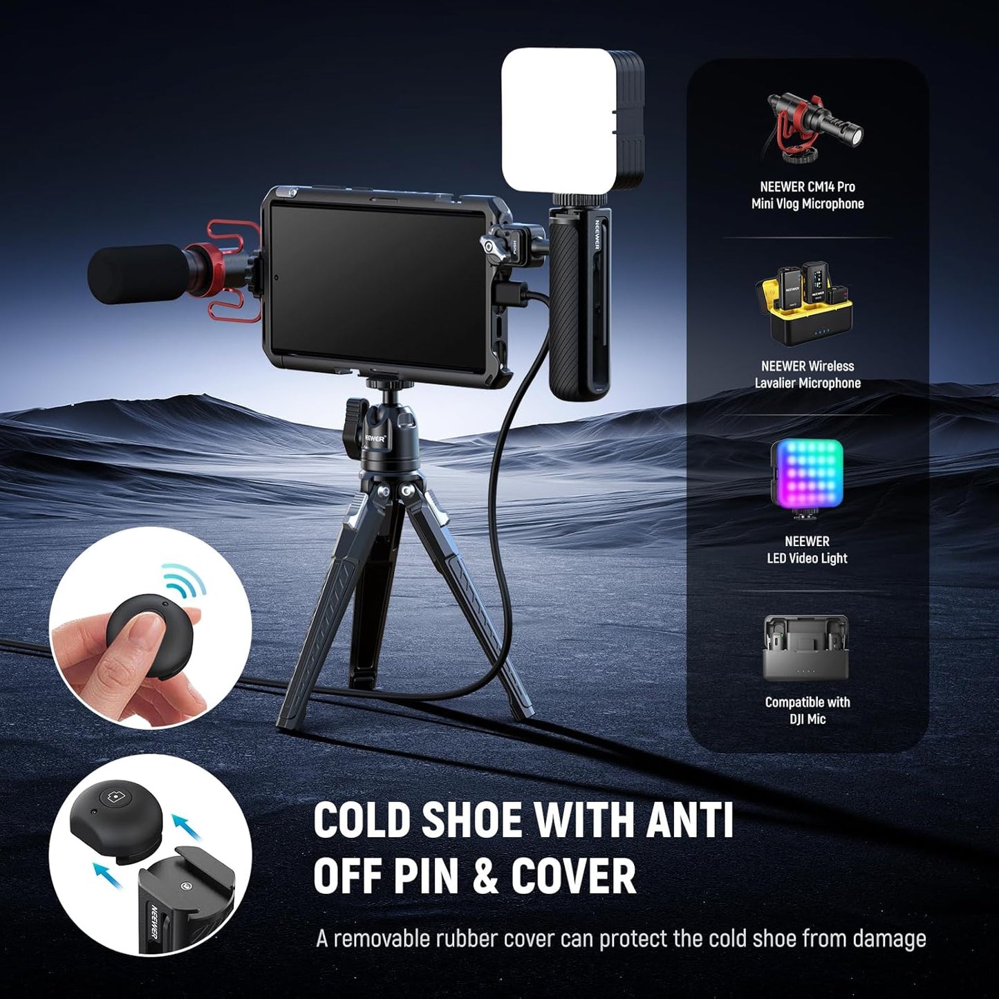 Neewer PA045E Phone Cage Side Handle - Bluetooth Remote Shutter