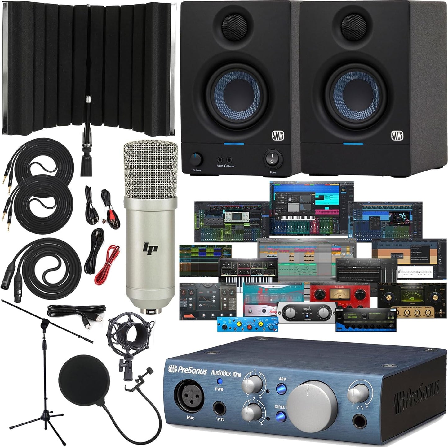 PreSonus AudioBox iOne 2x2 Audio Interface Studio Bundle