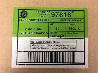 GE F26TBX/835/A/ECO 26W 4-Pin GX24Q-3 CFL Bulb (20-Pack)