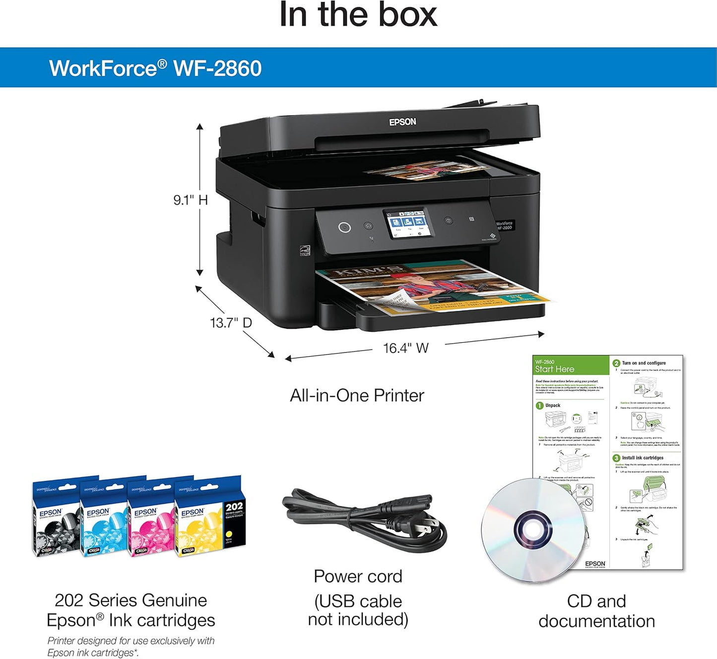 Epson WF Workforce WF-2860 Wireless All-in-One Printer