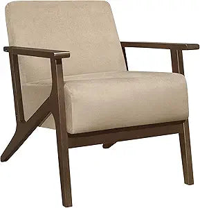 Lexicon 194840114147 New Castle Velvet Accent Chair - Light Brown — main product image