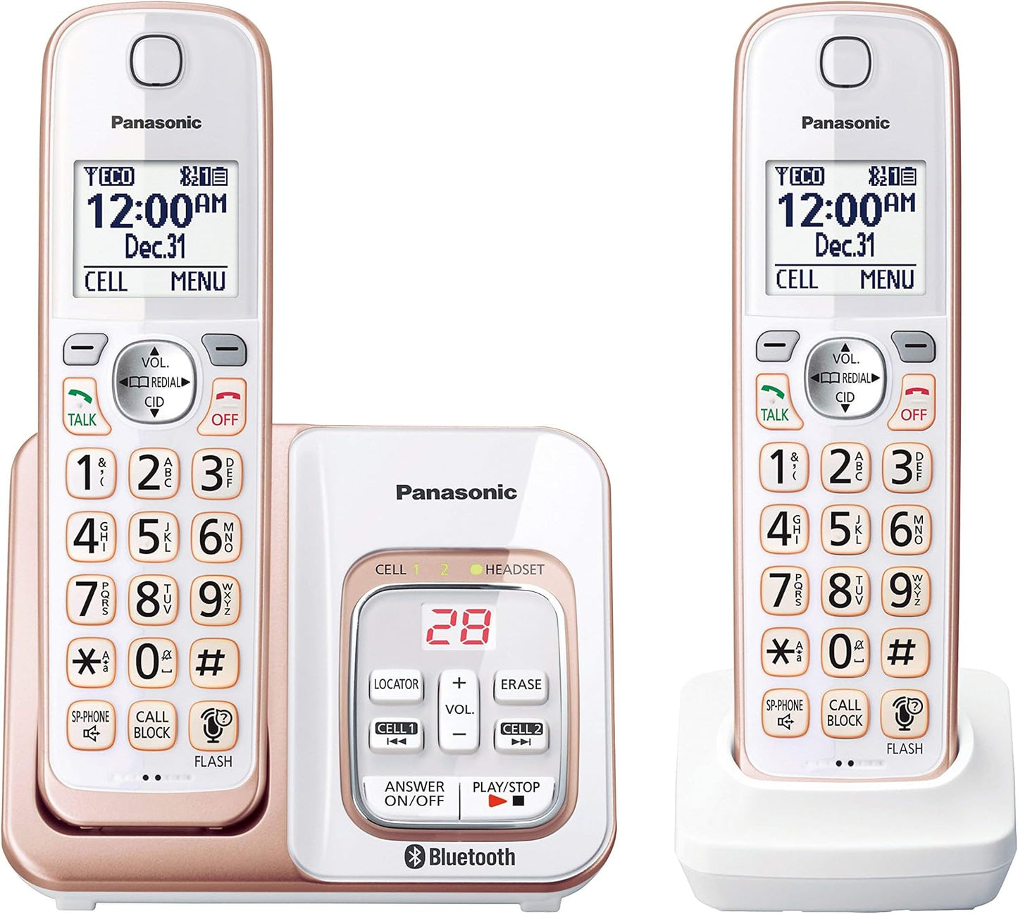 Panasonic KX Link2Cel Bluetooth Cordless Phone 2 Handsets