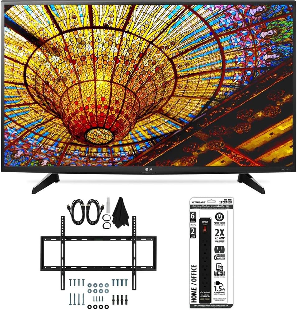 LG 43UH6100 43" 4K UHD Smart TV Wall Mount Bundle