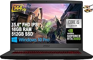 MSI GF65 Thin RTX 3060 Gaming Laptop 144Hz HDMI