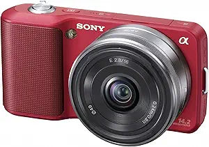 Sony NEX3A/R Alpha NEX 16mm Lens Digital Camera (Red)