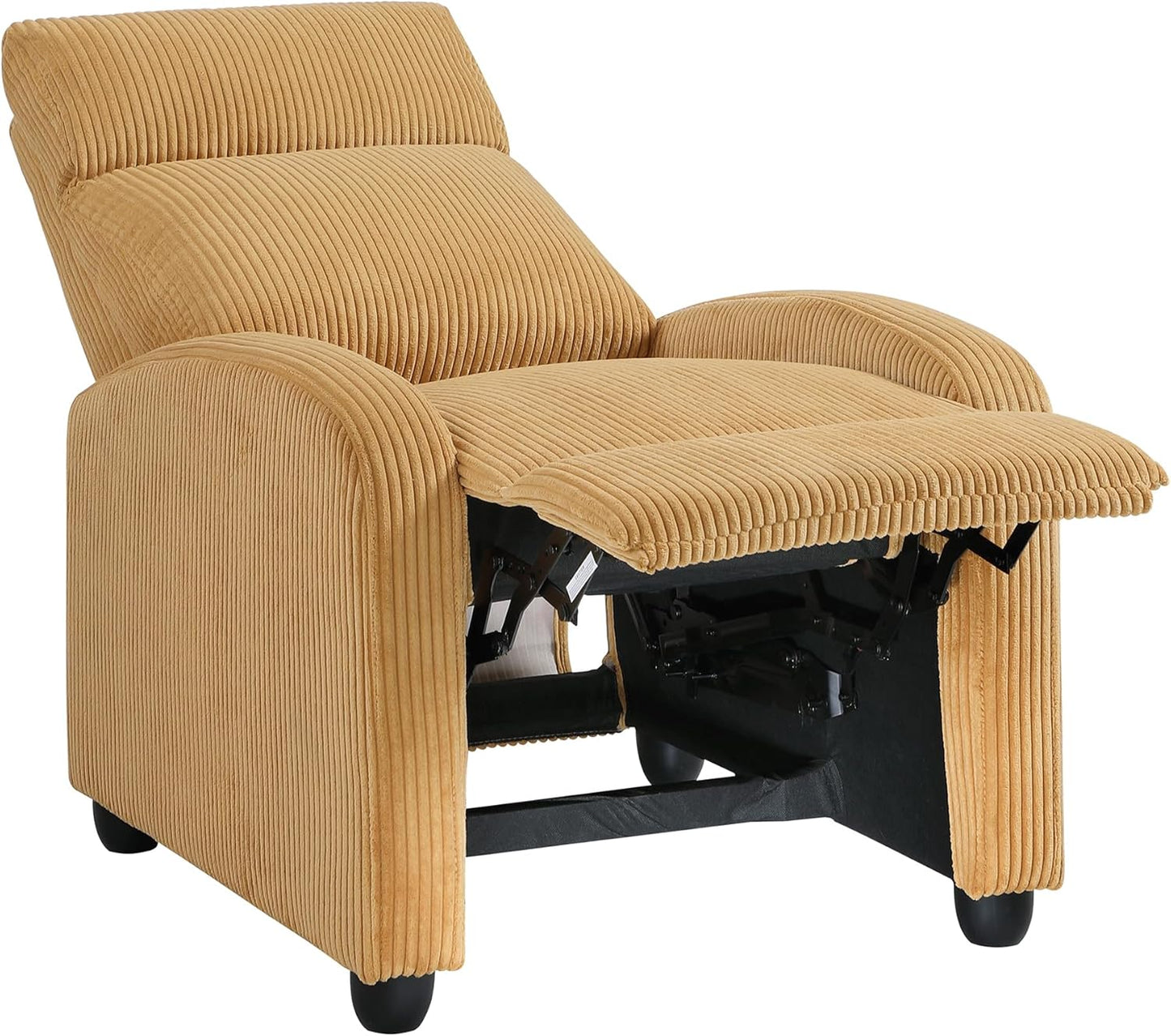 Lexicon 194840287162 Yellow Corduroy Pushback Recliner