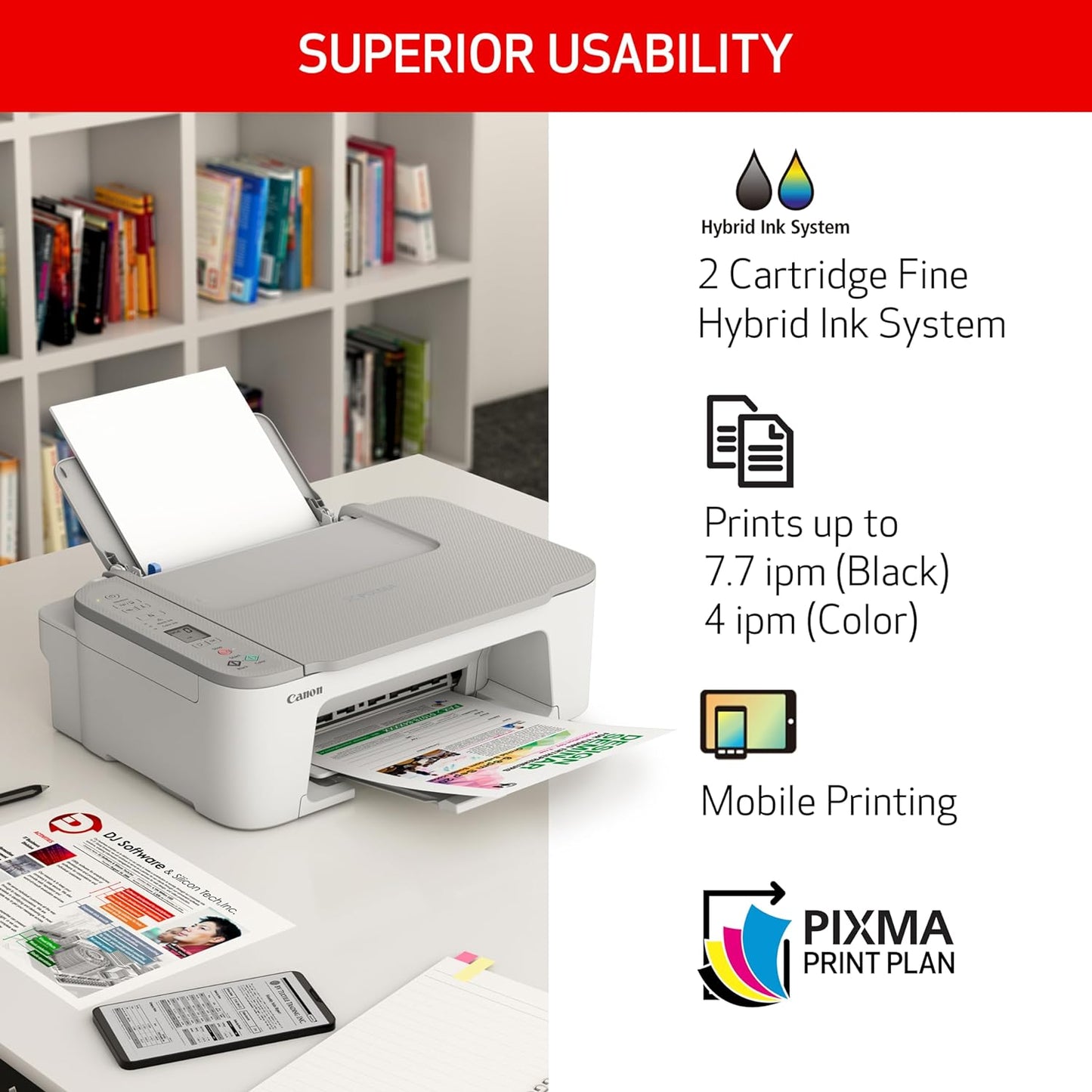 Canon 4977C022 PIXMA TS3520 Wireless All-in-One Printer (White)