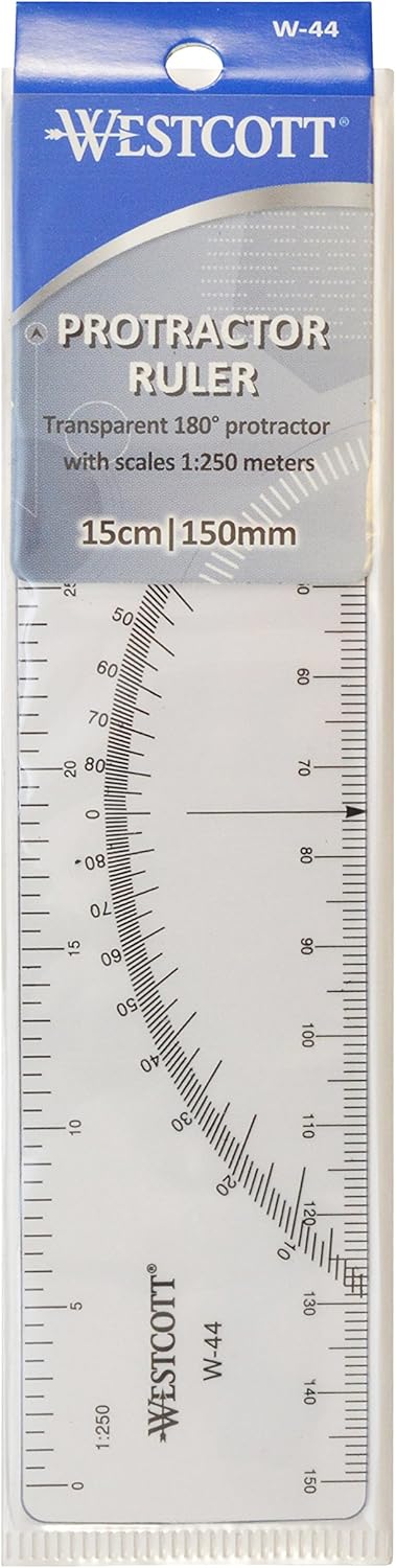 Westcott W-44 6" Transparent Protractor Ruler