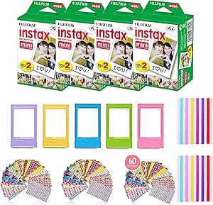 Fujifilm Instax Mini Instant Film 4-Pack + Frames/Stickers