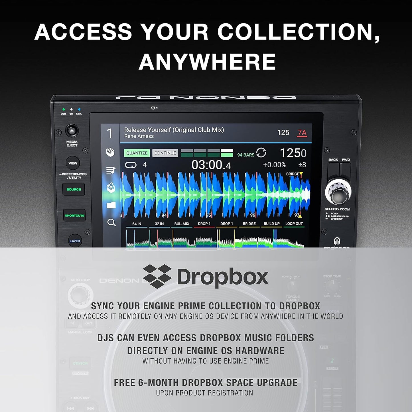 Denon DJ SC6000MPRIME Standalone Media Player Motorized Platter