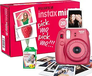 Fujifilm P10GLB3303A Instax Mini 8 Camera + 20 Shots - Raspberry Pink
