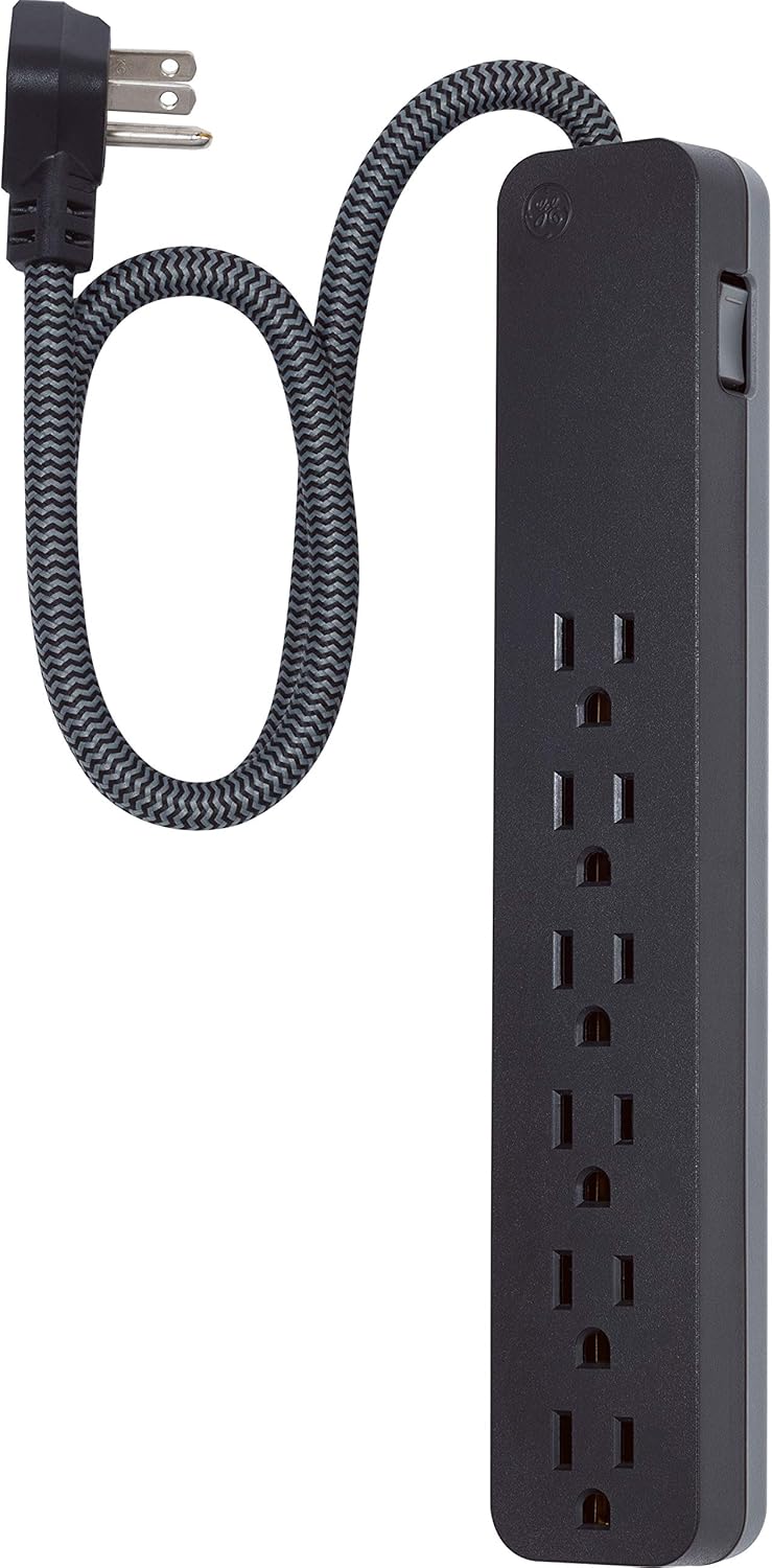 GE UltraPro 44070 6 Outlet Surge Protector Braided Cord — main product image