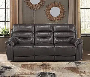 Lexicon Lazarus Leather Power Reclining Sofa - Brown