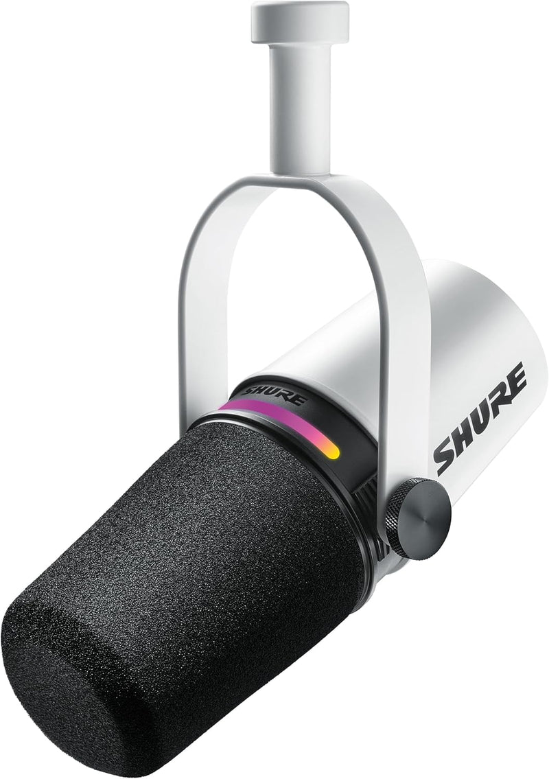 Shure MV7+-W Microphone, Podcast Dynamic USB/XLR, White — main product image