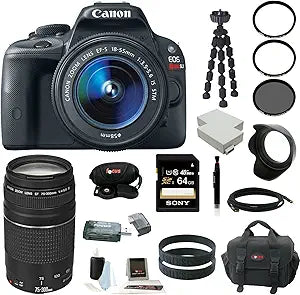 Canon EOS Rebel SL1 18-55mm & 75-300mm Lens Bundle