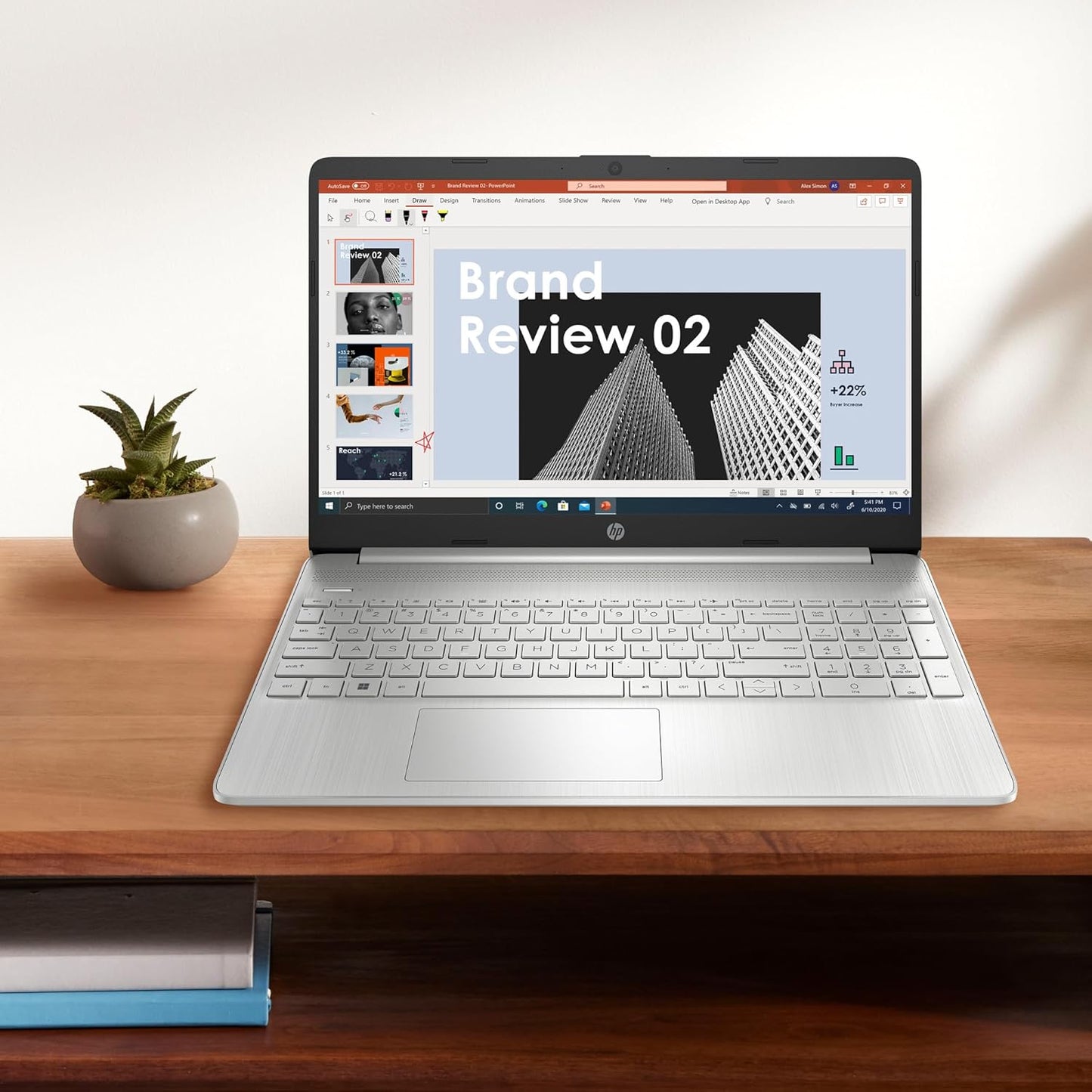 HP Ryzen 5 5500U 15" Laptop - 8GB RAM, 256GB SSD, Windows 11 Home - Silver