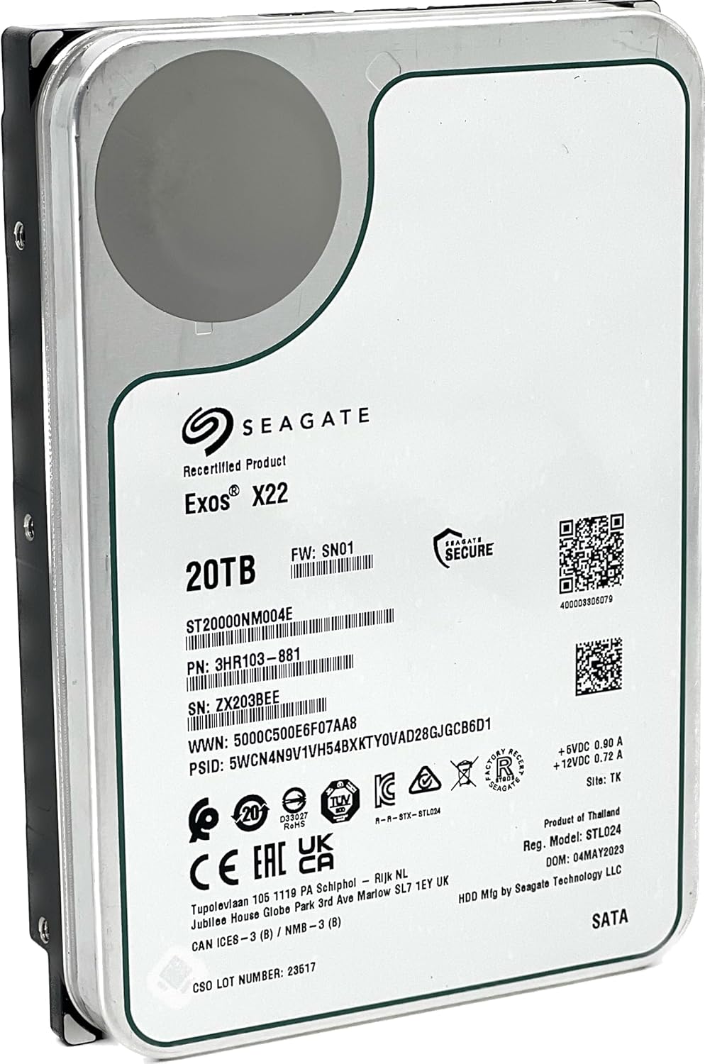 Seagate ST20000NM004E 20TB Exos X22 Enterprise HDD