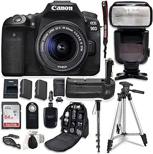 Canon 90D DSLR Camera Bundle with 18-55mm Lens