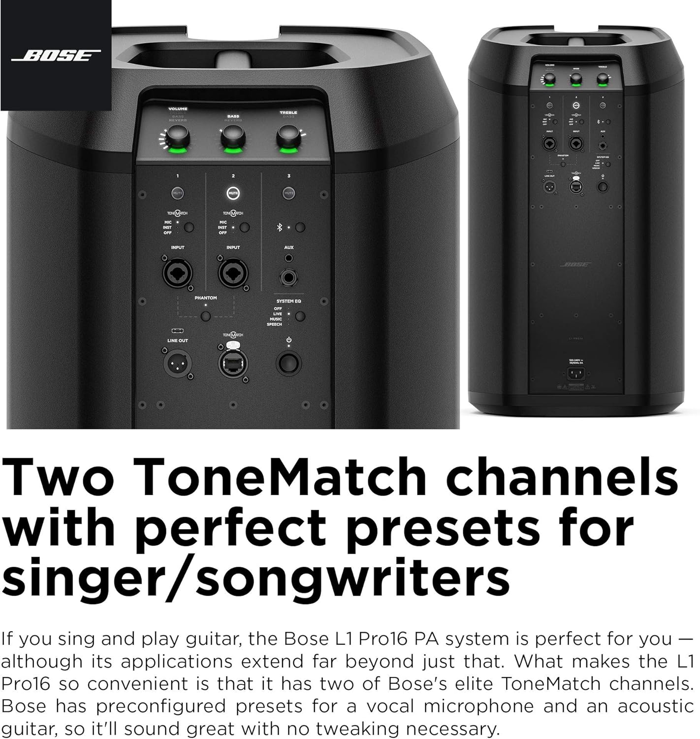 Bose 840920-1100 L1 Pro16 Portable PA System - Bluetooth Mixer