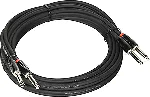 Roland RCC-15-2814 Black Series 15-Foot Dual 1/4-Inch Interconnect Cable