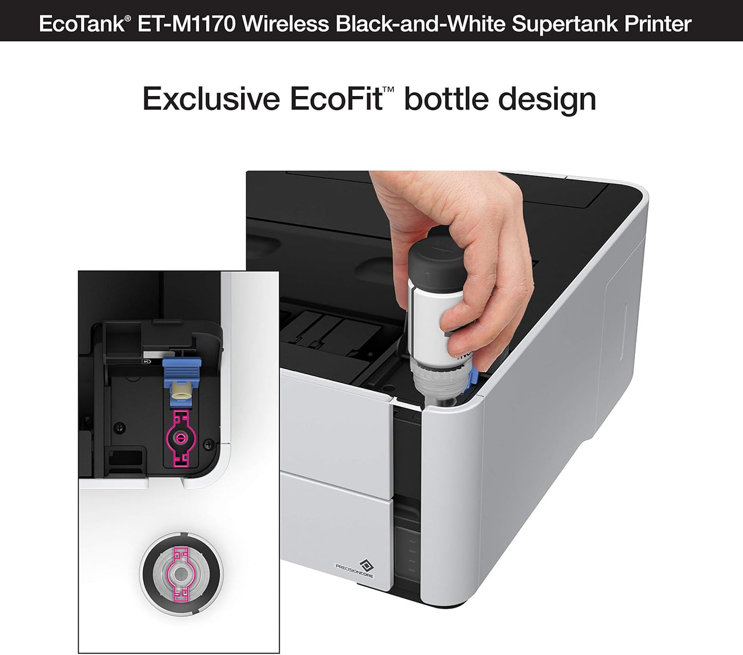 Epson ET-M1170 EcoTank Wireless Monochrome Printer with Ink