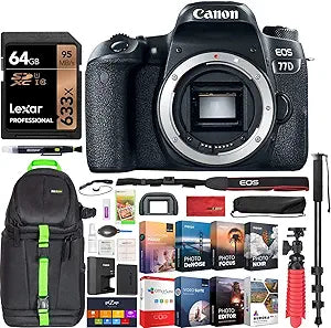 Canon E22CNEOS77D EOS 77D DSLR Camera Bundle with 64GB Card