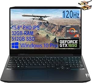 Lenovo Gaming 3 Laptop, Ryzen 5 4600H, GTX 1650, 32GB RAM
