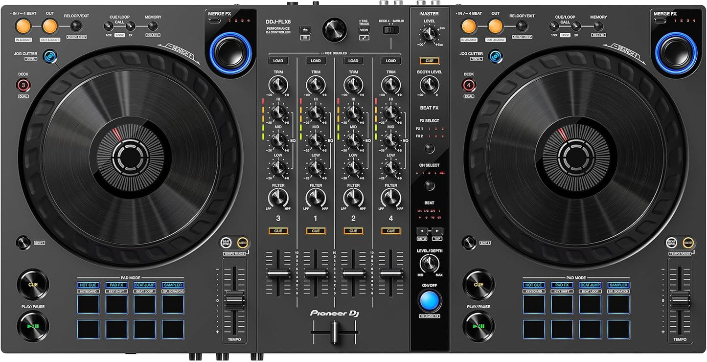 Pioneer DJ DDJ-FLX6-GT 4-Deck DJ Controller - Graphite