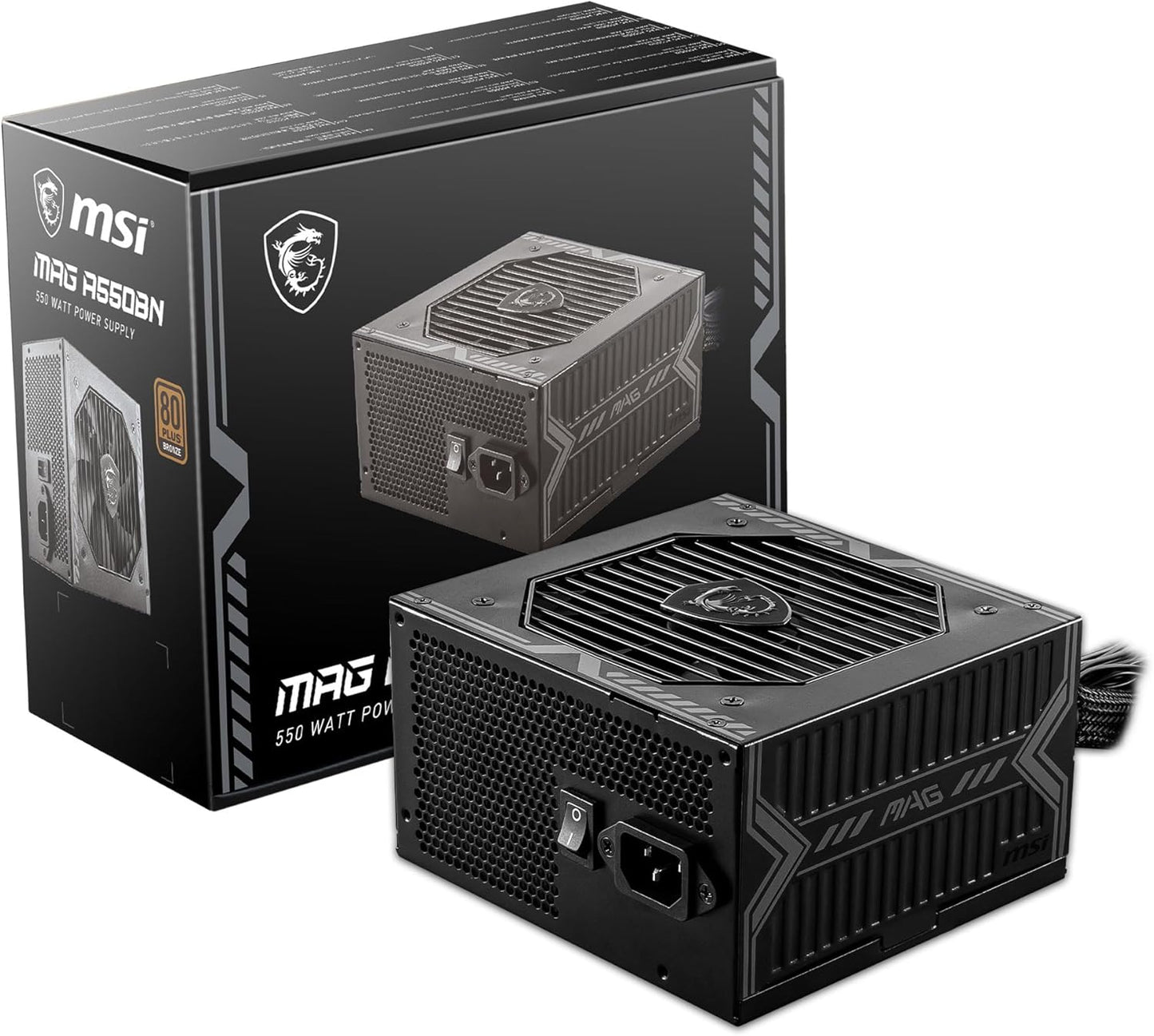 MSI 306-7ZP2A11-CE0 MAG A550BN Gaming Power Supply: 550W 80+ Bronze