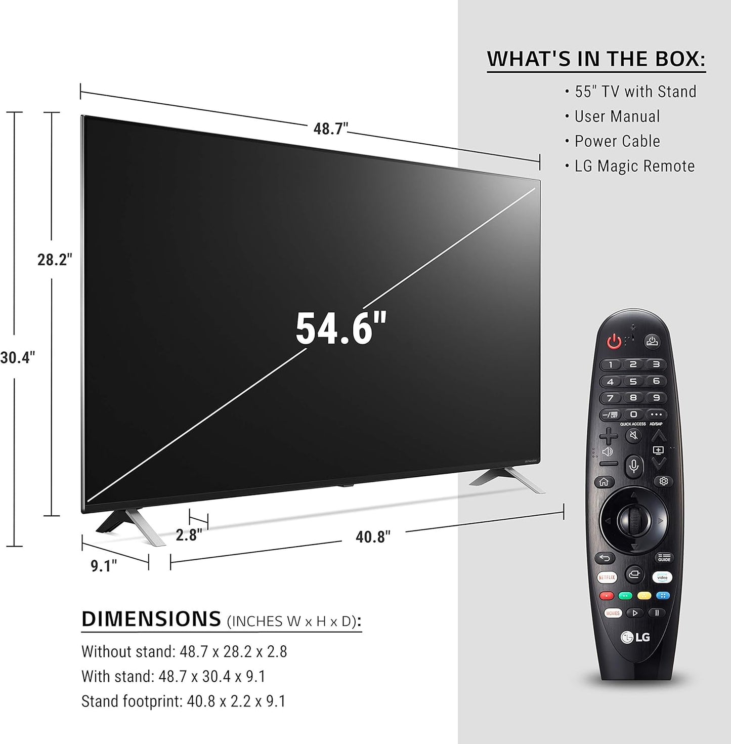 LG 55NANO90UNA 55-Inch 4K NanoCell Smart TV (Renewed)
