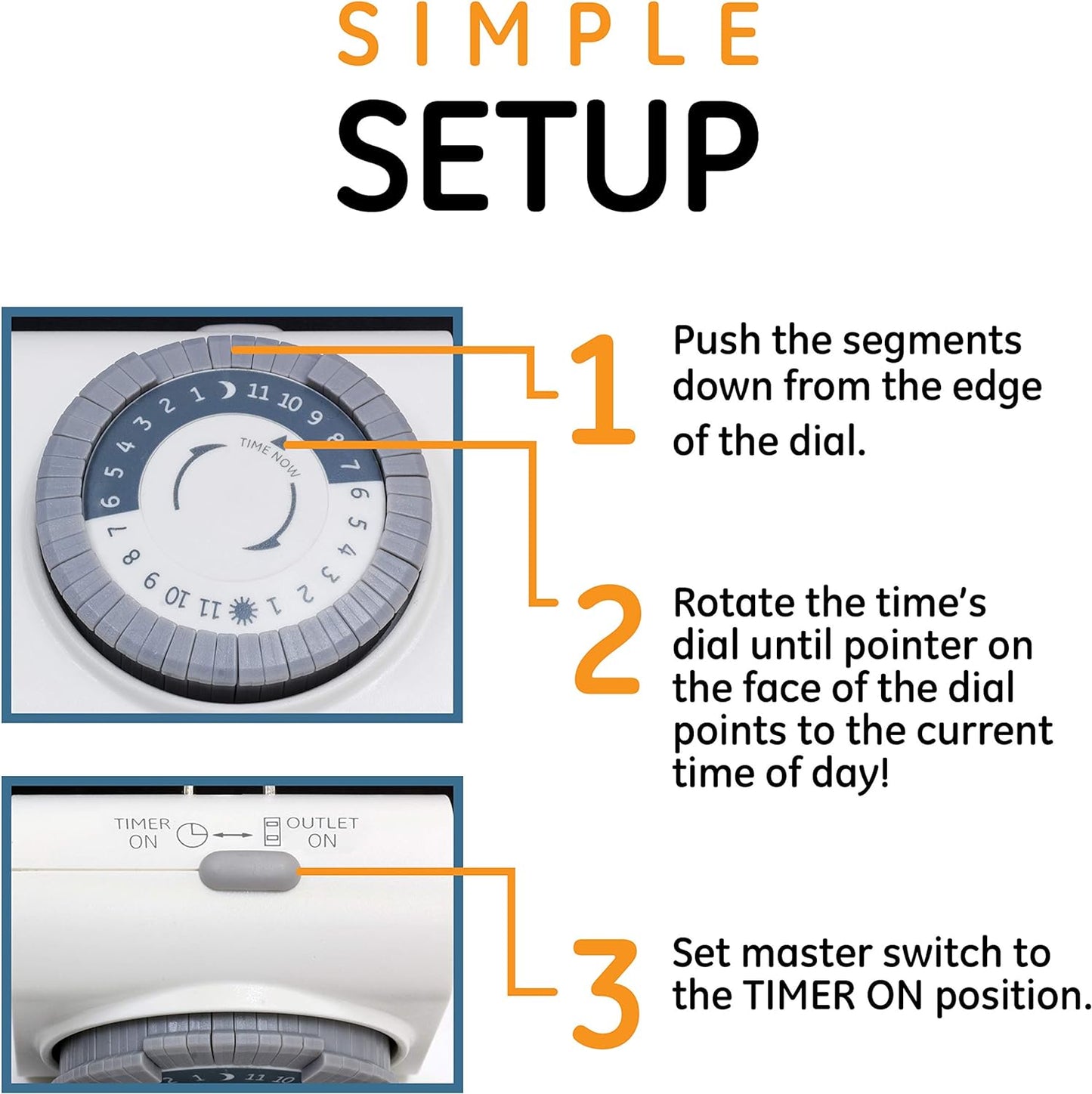GE 44801 24-Hour Indoor Plug-In Outlet Timer 3-Pack