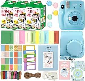 Fujifilm Mini 11 Sky Blue Instant Camera Bundle