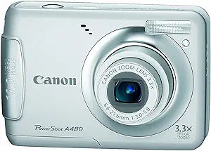 Canon A480 Deep Red 10MP Digital Camera - 3.3x Zoom