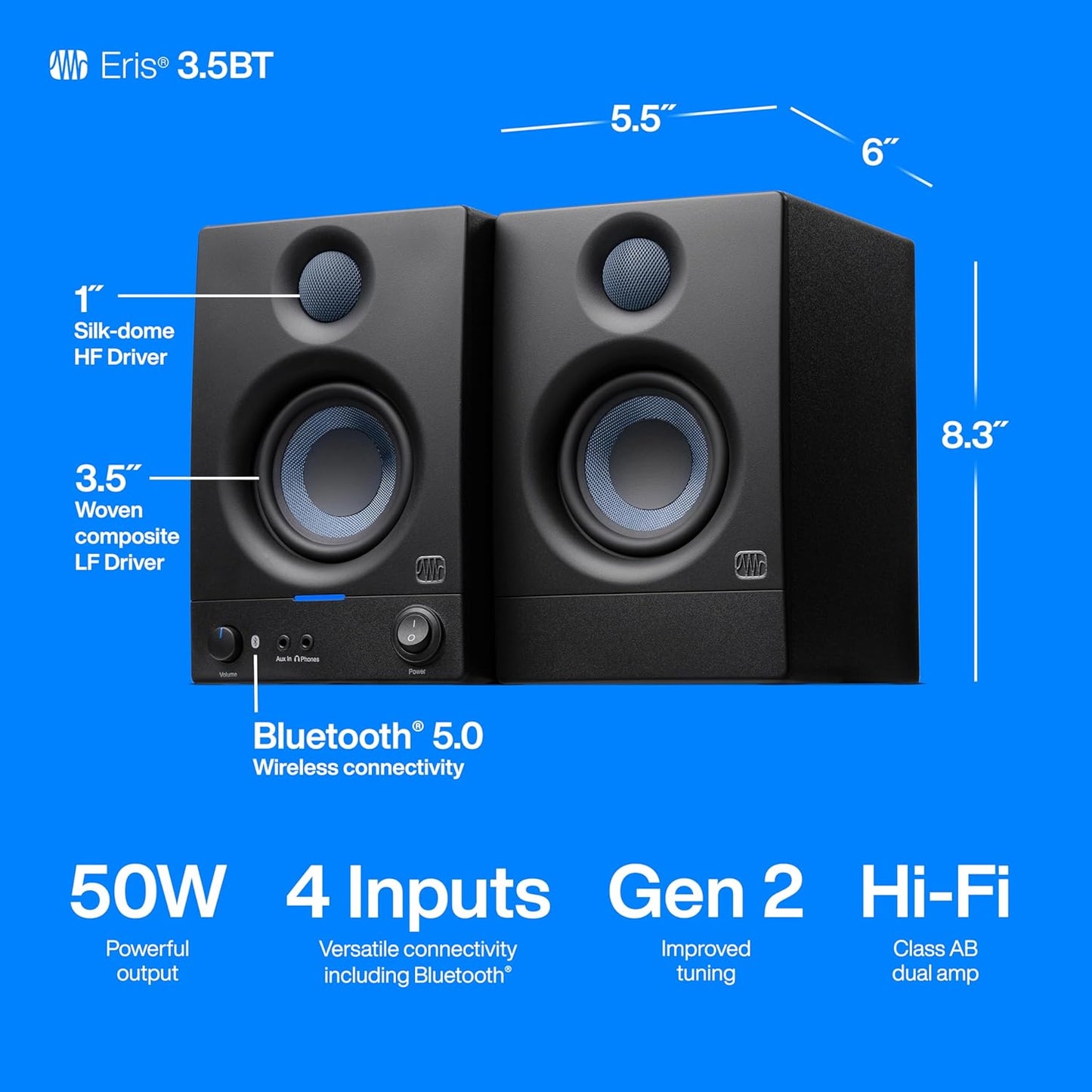 PreSonus Eris 3.5BT Bluetooth Studio Monitors