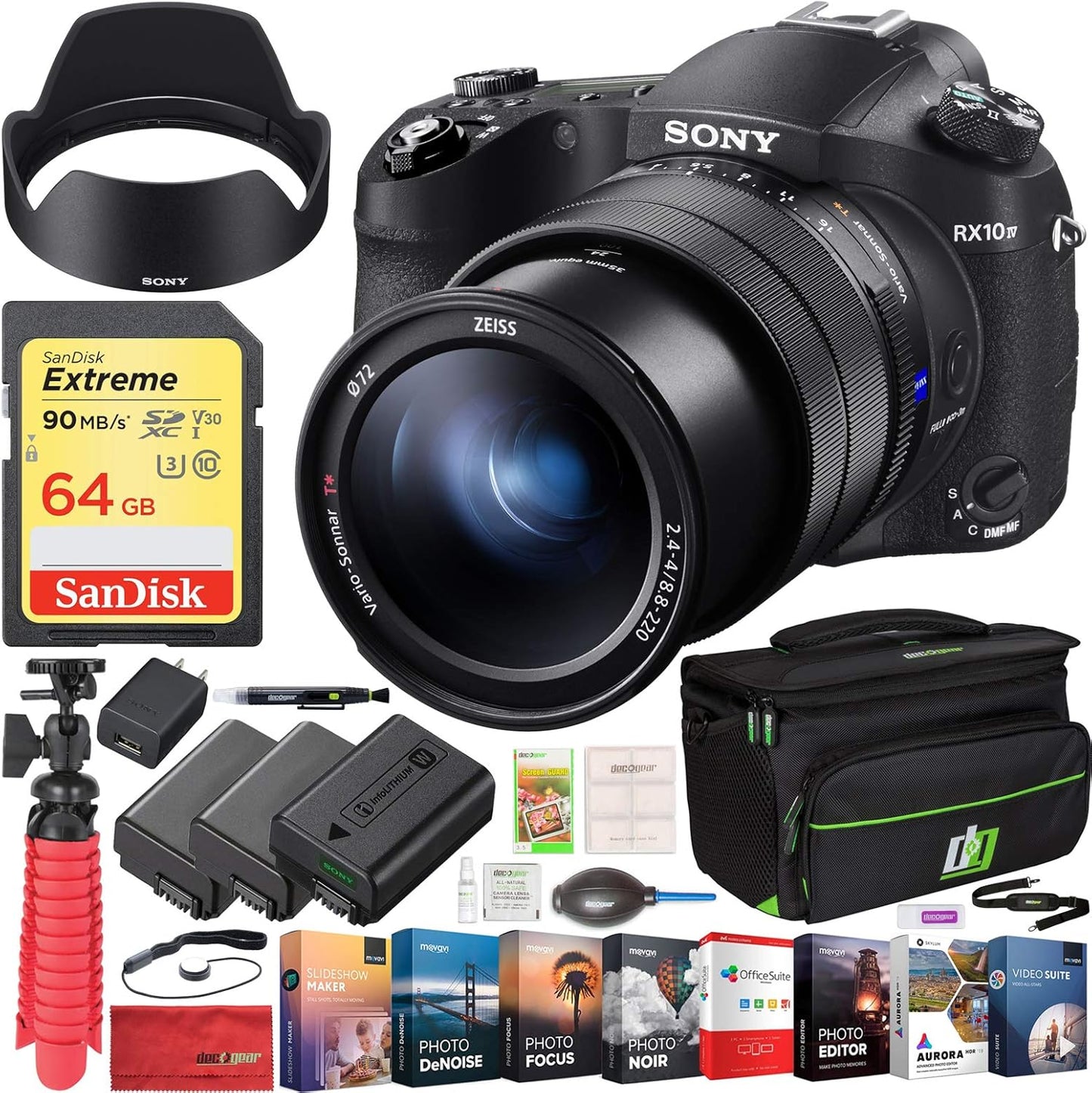 Sony E3SNDSCRX10M4 RX10 IV 20.1MP Camera Bundle