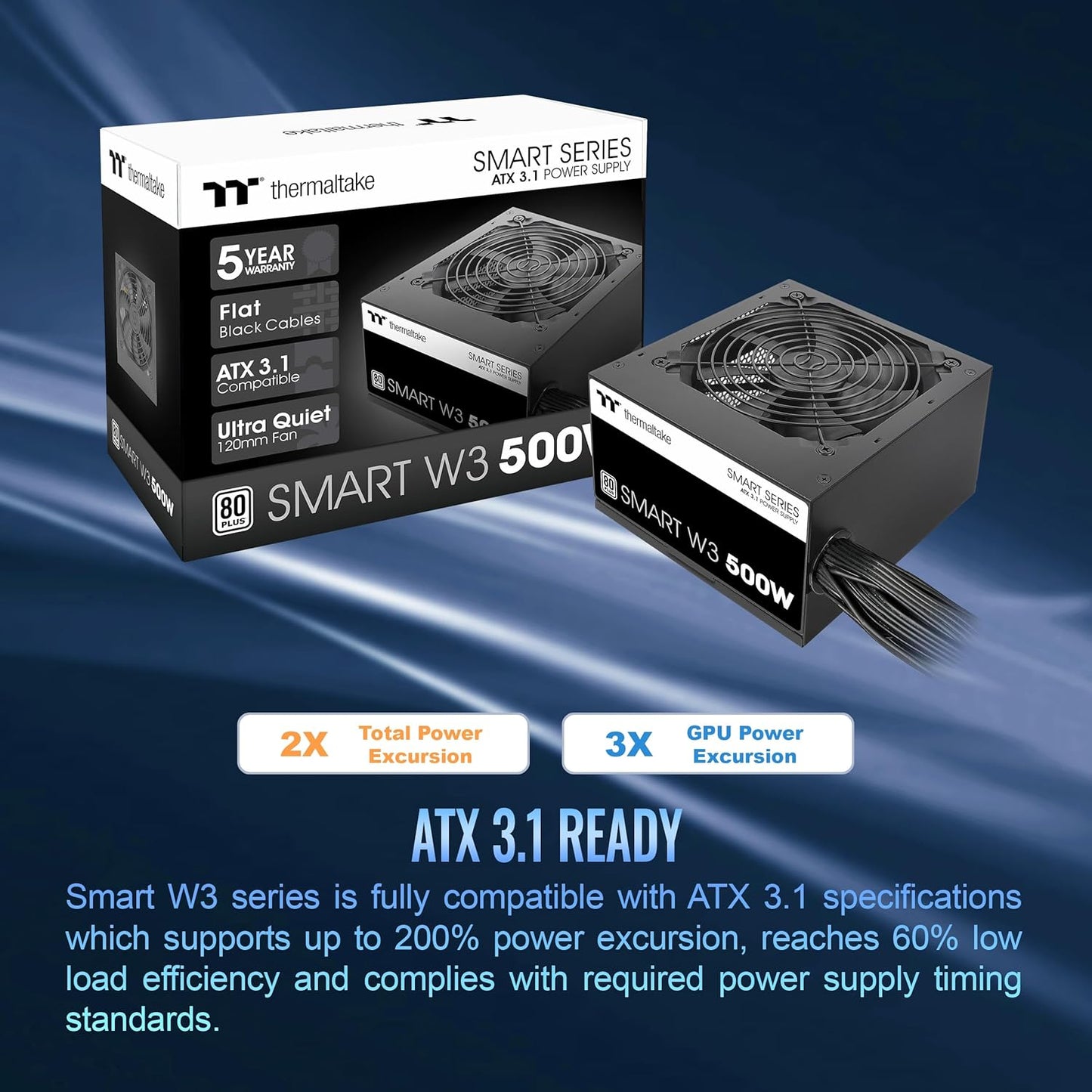 Thermaltake PS-SPW-0500NNFAWU-1 Smart W3 500W Power Supply