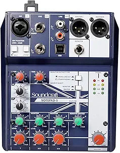 Soundcraft Notepad-5-LIVE 5-Channel USB Podcast Mixer