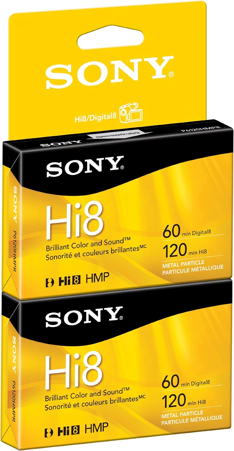 Sony P6120HMPR/2C Hi8 120-Minute Tape 2-Pack