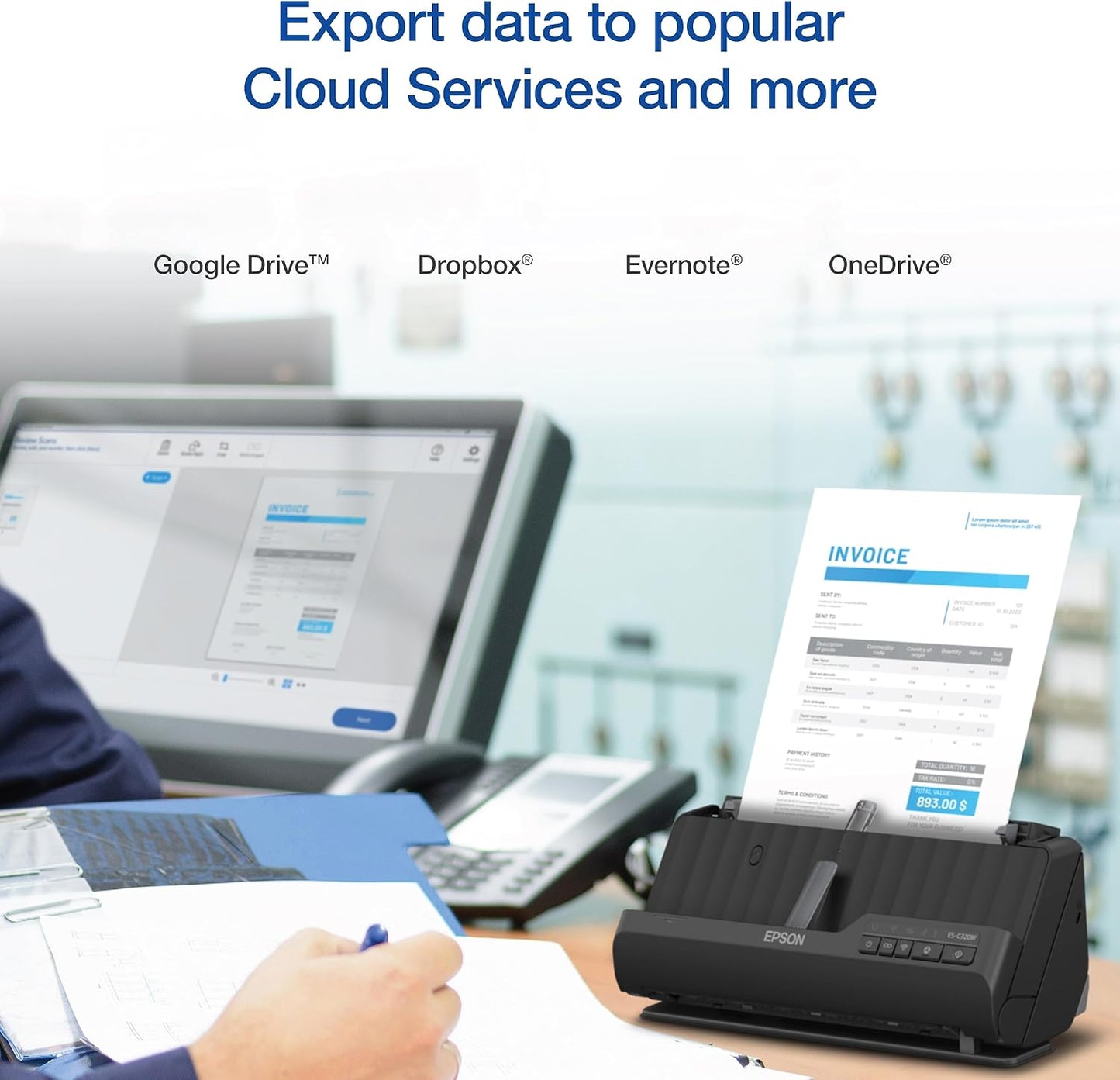 Epson B11B270201 WorkForce ES-C320W Wireless Document Scanner