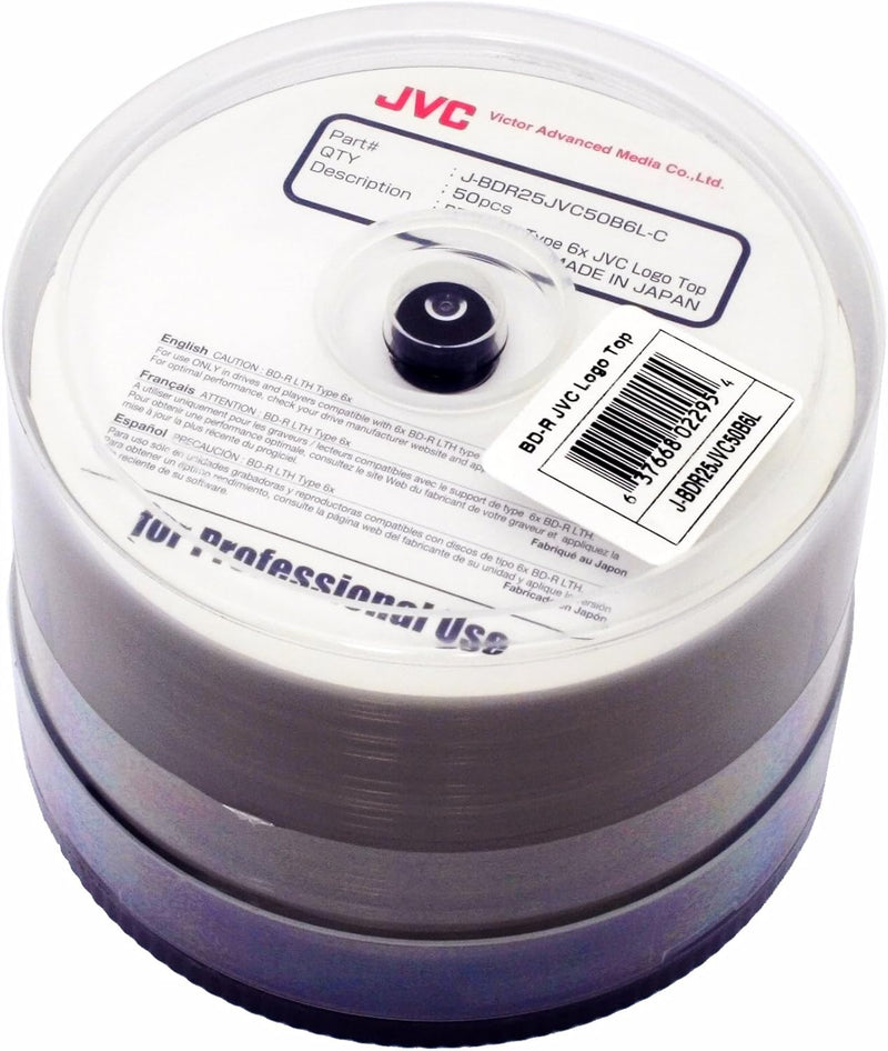 JVC J-BDR25JVC50B6L BD-R 6X Blu-ray Recordable Discs — main product image