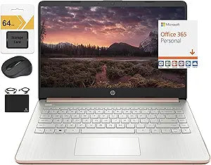 HP 14" Quad-Core Laptop 4GB 128GB SSD Rose Gold