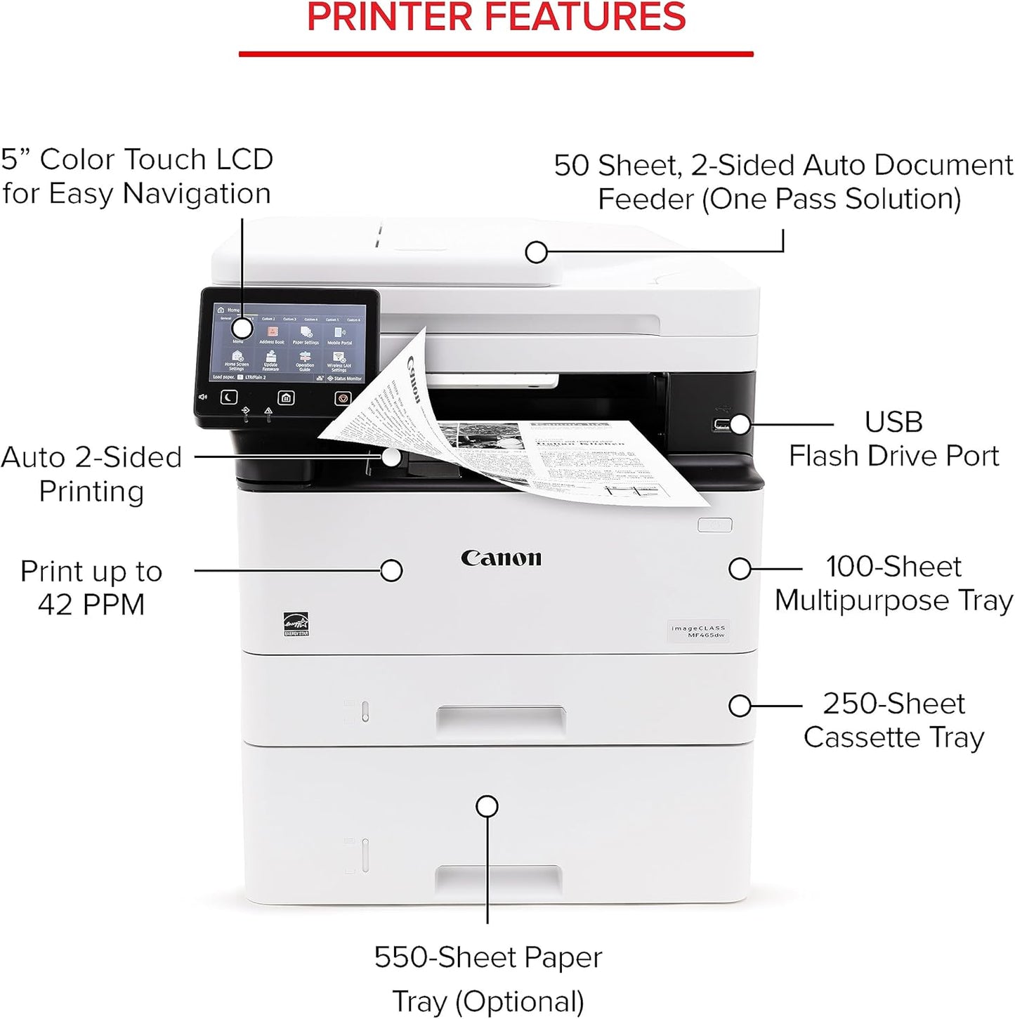 Canon 5951C005 imageCLASS MF465dw Wireless Laser Printer