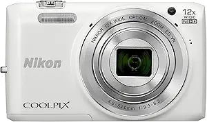 Nikon S6800 Coolpix White Digital Camera 12x Zoom
